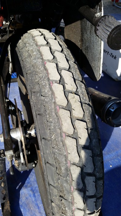 Rear tire after 24 laps of the GNC1 Main Event race