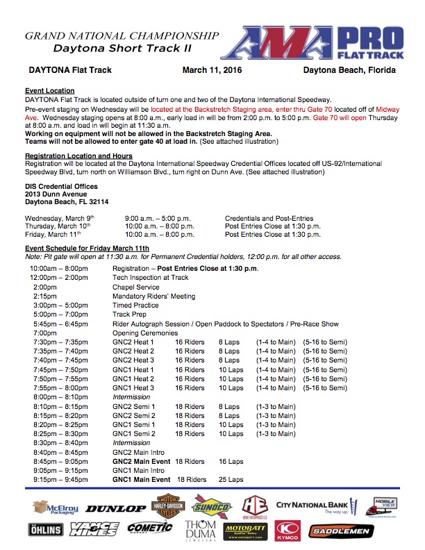 2016-AMAP-FT-Daytona-II-Schedule